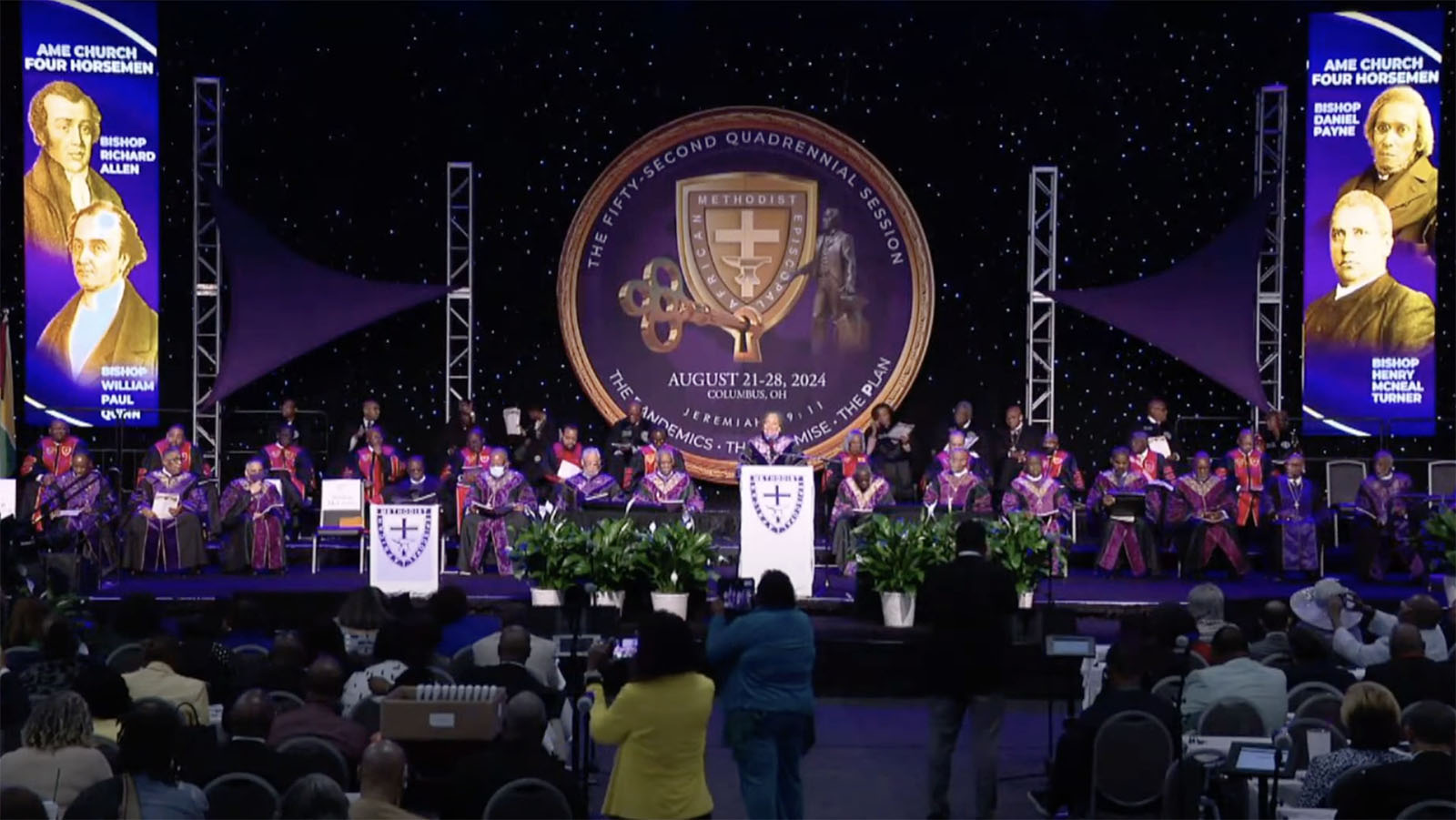 The closing worship service of the African Methodist Episcopal Churcha quadrennial General Conference on Wednesday, Aug. 28, 2024, in Columbus, Ohio. (Video screen grab)