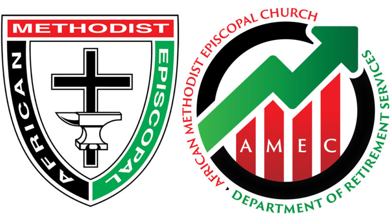 Logos for the  African Methodist Episcopal Church, left, and its Department of Retirement Services, right. (Courtesy images)