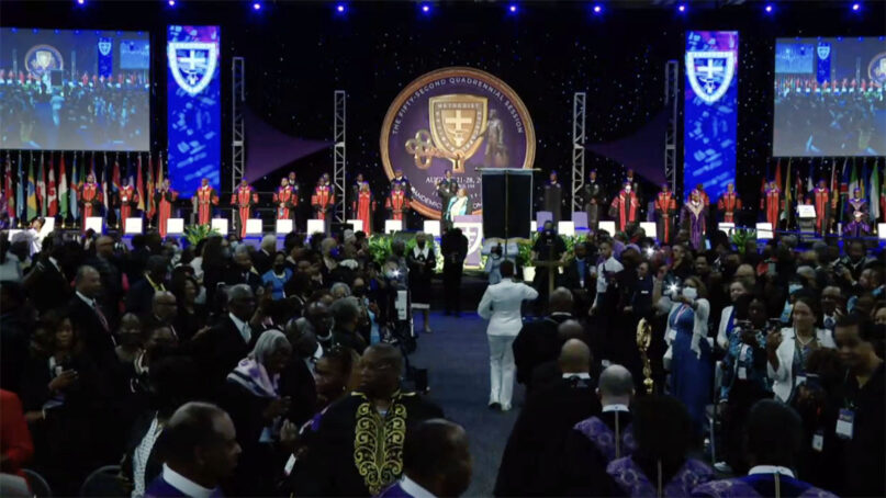 The opening of the African Methodist Episcopal Church quadrennial General Conference on Wednesday, Aug. 21, 2024, in Columbus, Ohio. (Video screen grab)