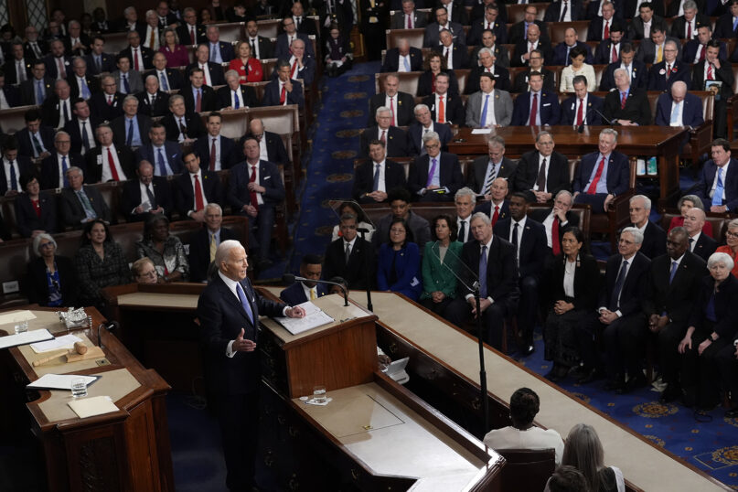 President Joe Biden delivers his State of the Union address to a joint session of Congress, at the Capitol in Washington, Thursday, March 7, 2024. (AP Photo/J. Scott Applewhite)