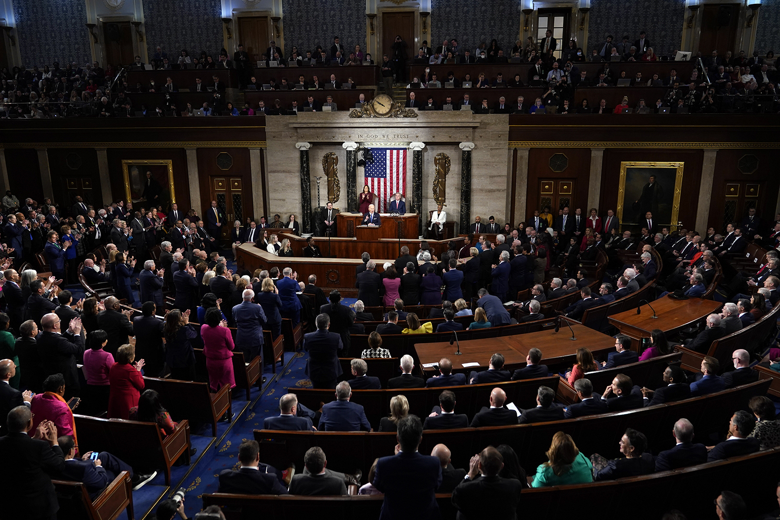 President Joe Biden delivers the State of the Union address to a joint session of Congress at the U.S. Capitol, Feb. 7, 2023, in Washington. (AP Photo/Patrick Semansky)