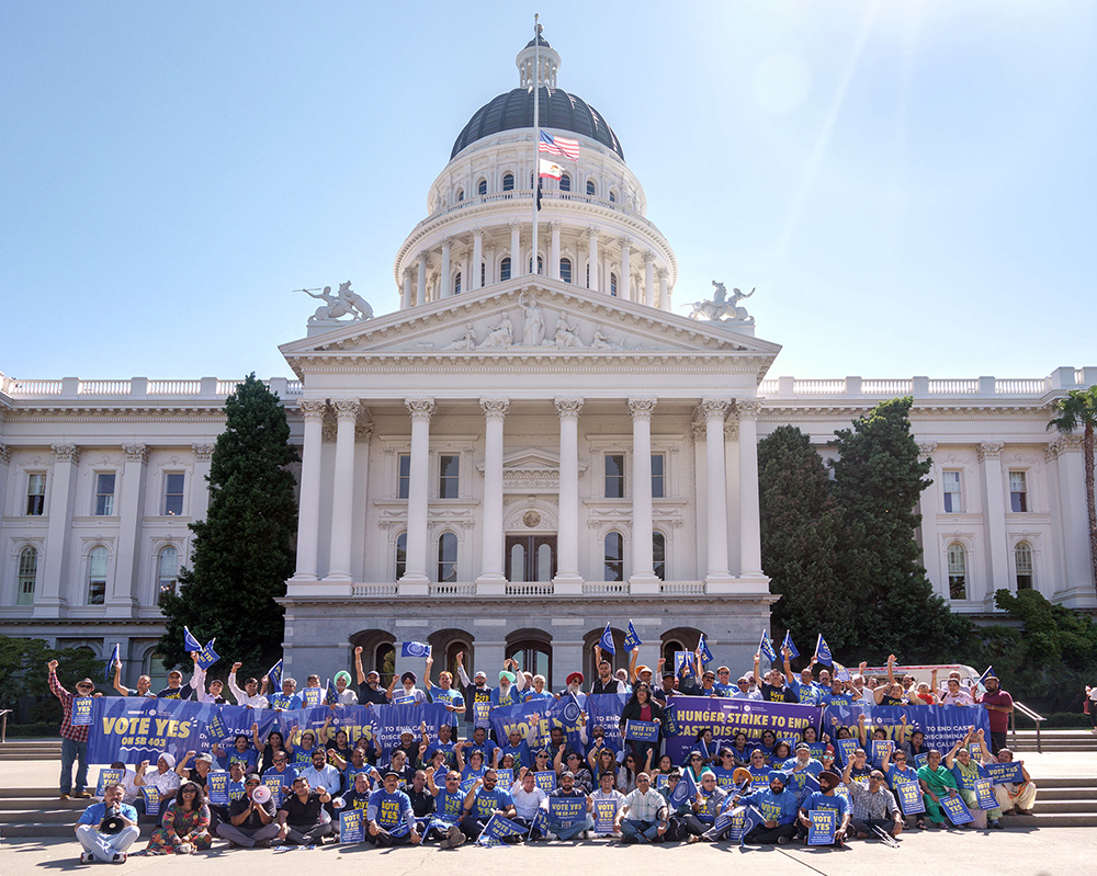 Supporters of SB 403 rally at the California Capitol, Monday, Sept. 11, 2023, in Sacramento. Photo courtesy of Equality Labs