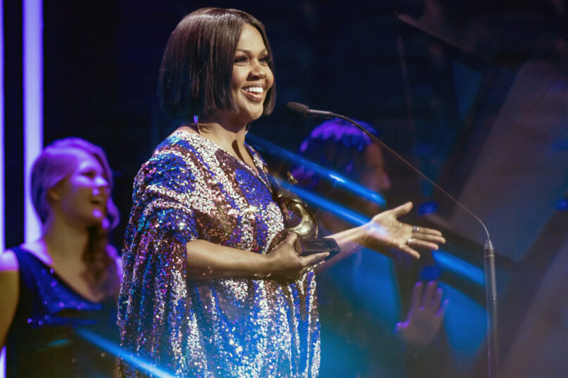 CeCe Winans accepts an award during the recent Dove Awards. Photo courtesy of Wander Creative