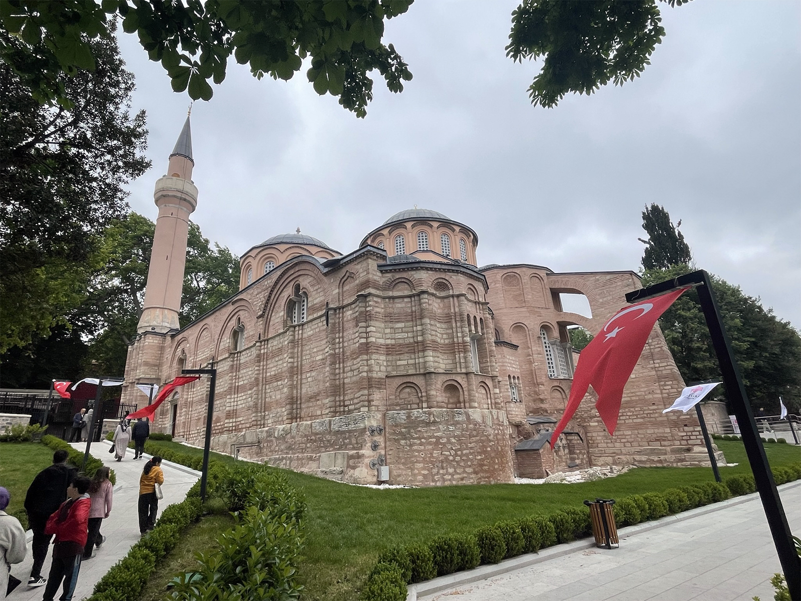 People walk around the newly inaugurated Kariye Mosque, formerly Chora Church, in Istanbul, Turkey, Friday, May 10, 2024. (RNS photo/David I. Klein)