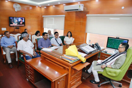 Members of the United Christian Forum, a human rights group based in New Delhi, meet with Kiren Rijiju, right, the Cabinet Minister for Parliamentary Affairs and Minority Affairs in New Delhi, India, July 20, 2024. (Photo by Office of Parliamentary Affairs and Minority Affairs)