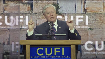 South Carolina Senator Lindsey Graham addresses the Christians United for Israel summit, Monday, July 29, 2024, National Harbor, Maryland. (Video screen grab)