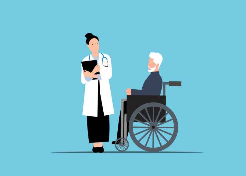 Illustration of a doctor and patient. Image by Mohamed Hassan/Pixabay