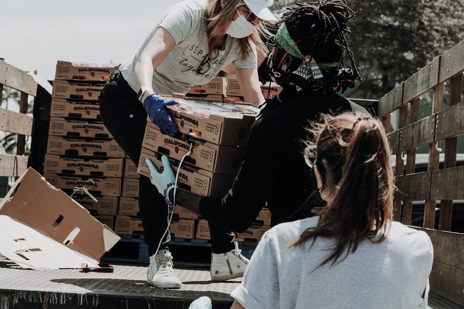 Stawberries are delivered to a food bank during the pandemic in 2020. Photo by Joel Muniz/Unsplash/Creative Commons