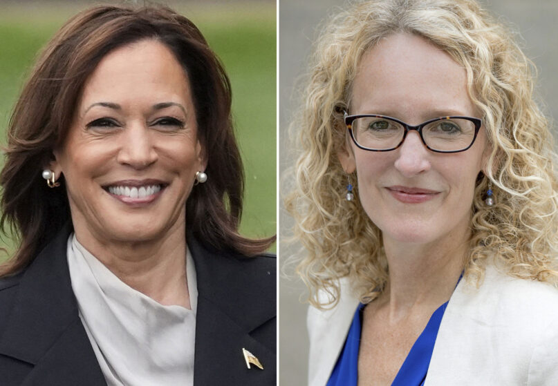 This combination photo shows Vice President Kamala Harris, left, and the Rev. Jennifer Butler. (AP Photo, left. David F. Choy, right)