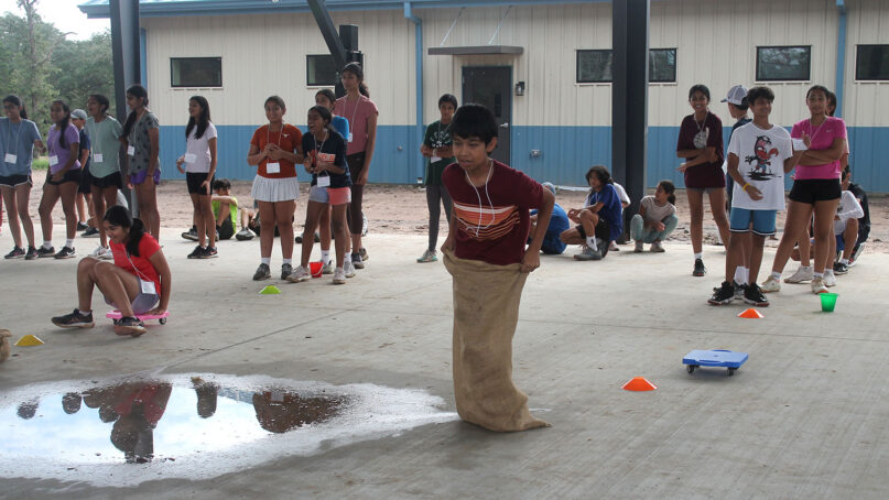 Junior campers play games during the Hindu Heritage Youth Camp at the Texas Hindu Campsite near Houston. (Photo courtesy Hindu Heritage Youth Camp)