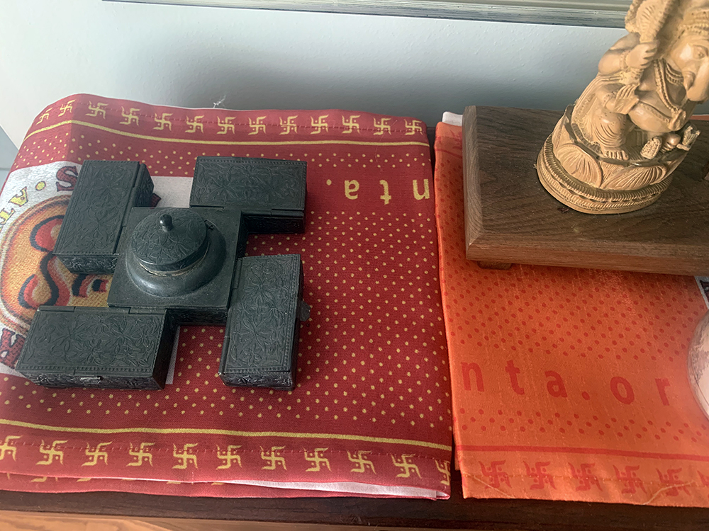 A variety of Hindu swastikas. Photo courtesy of Khyati Y. Joshi