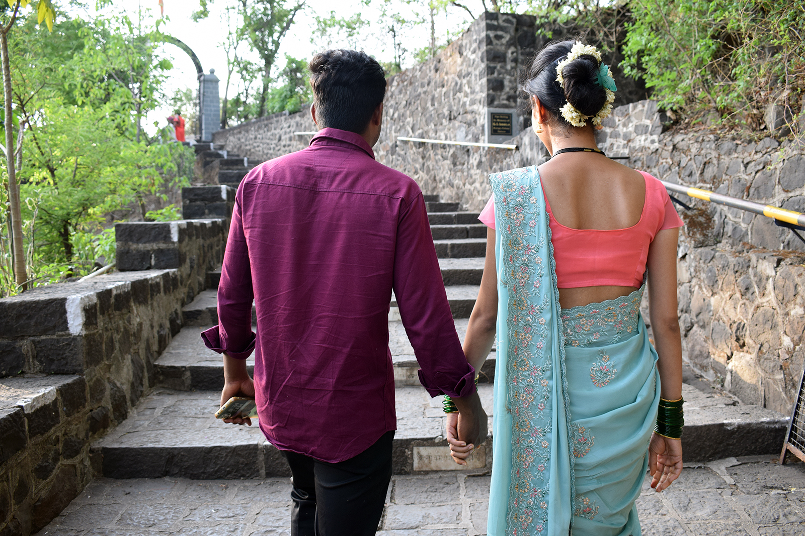 Inter-caste couple Rohit and Ashavari took refuge at the safe house run by activist Shankar Kanase in the Pimpri village of Maharashtra, India, June 4, 2024. (Photo by Priyadarshini Sen)