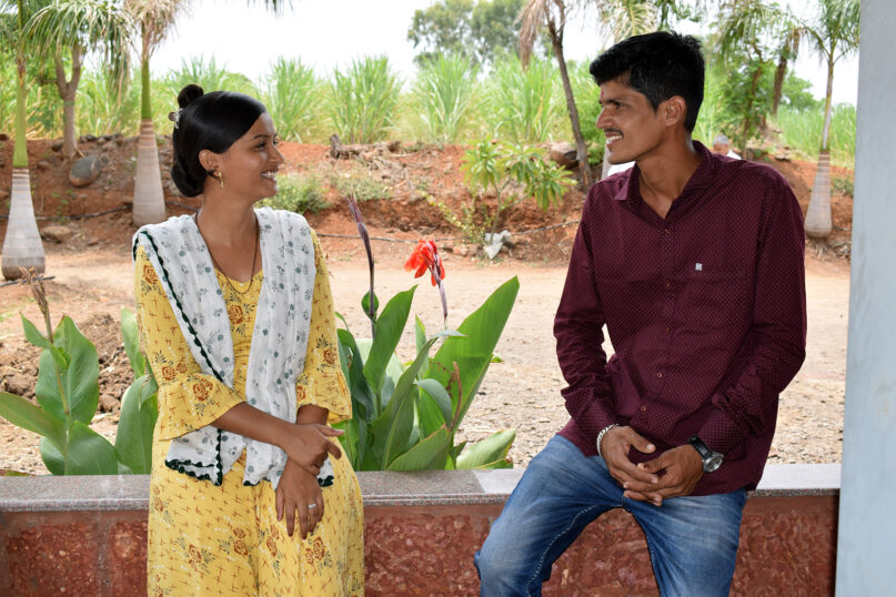 Intercaste couple Nikita, left, and her husband, Abhijit, at the safe house run by activist Shankar Kanase in the Pimpri village of Maharashtra, India, June 3, 2024. (Photo by Priyadarshini Sen)