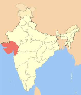 The state of Gujarat in western India. (Image courtesy Wikimedia/Creative Commons)