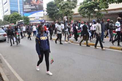 Kenyan youth protest over-taxation and other human rights during a march in Nairobi, Kenya, June 30, 2024. (Photo by Fredrick Nzwili)