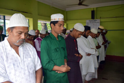 Devotees take part in Jum’ah prayers at the Amanati Mosque, in the Barasat district of Bengal, near Kolkata, India, August 2, 2024. (Photo by Priyadarshini Sen)