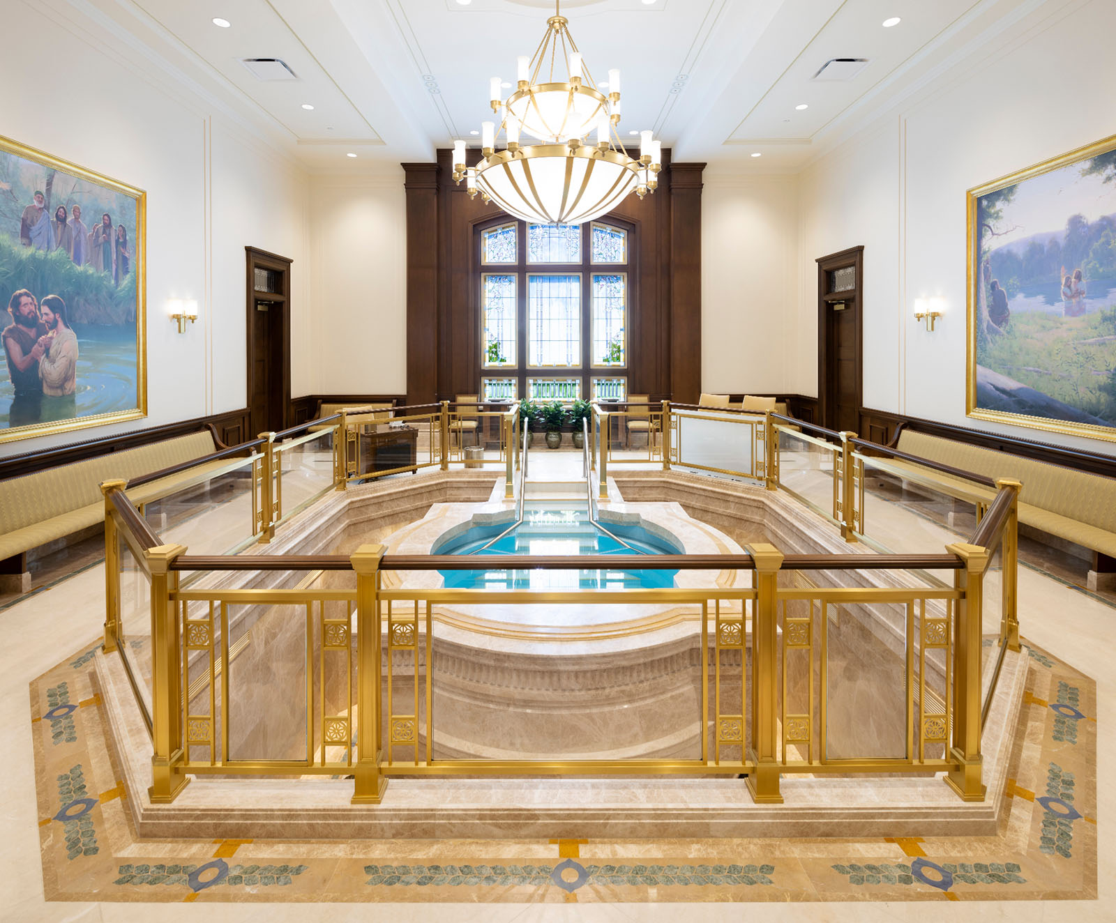 The baptismal font inside the Pittsburgh Pennsylvania Temple. (Photo courtesy of The Church of Jesus Christ of Latter-day Saints. © 2024 by Intellectual Reserve, Inc. All rights reserved.)