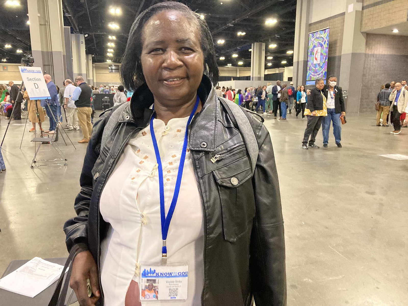 Virginie Umba at the 2024 United Methodist General Conference in Charlotte, N.C., Friday, May 3, 2024. (RNS photo/Yonat Shimron)