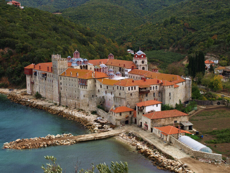 The Esphigmenou Monastery on Mount Athos. (Photo by Sasha Šљukiћ/Wikimedia/Creative Commons)