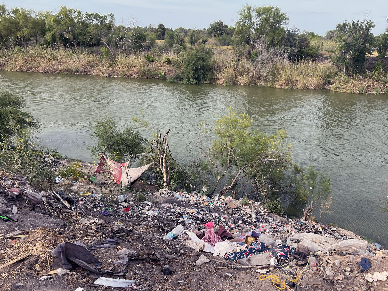 Leaders from Mormon Women for Ethical Government saw migrant encampments along the Rio Grande border in April 2024. (Photo courtesy MWEG)