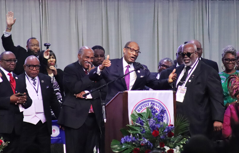 The Rev. Jerry Young preached his final annual address as president of the National Baptist Convention, USA, on Sept. 5, 2024 in Baltimore. (RNS photo/Adelle M. Banks)