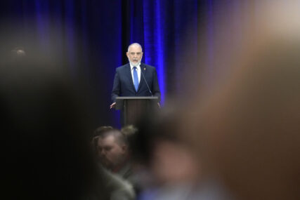 Pastor Tom Ascol speaks at the Southern Baptist Convention annual meeting in Indianapolis, Tuesday, June 11, 2024. (RNS Photo/AJ Mast)