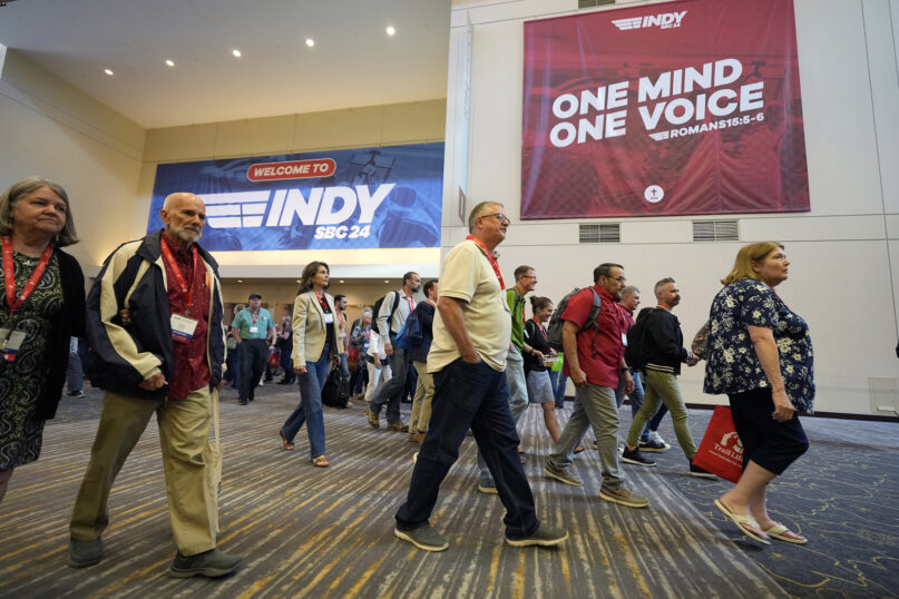 The Southern Baptist Convention annual meeting at the Indiana Convention Center in Indianapolis, June 12, 2024. (RNS Photo/AJ Mast)