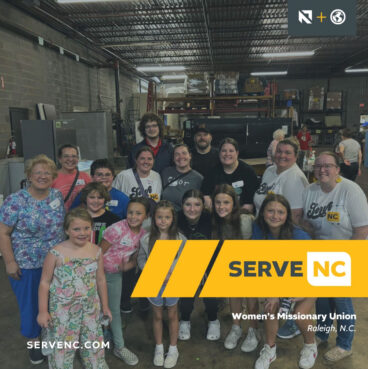 The Woman's Missionary Union of North Carolina served at With Love From Jesus Ministries in Raleigh organizing and managing a free clothing and grocery store for guests as part of ServeNC. Photo courtesy Serve NC