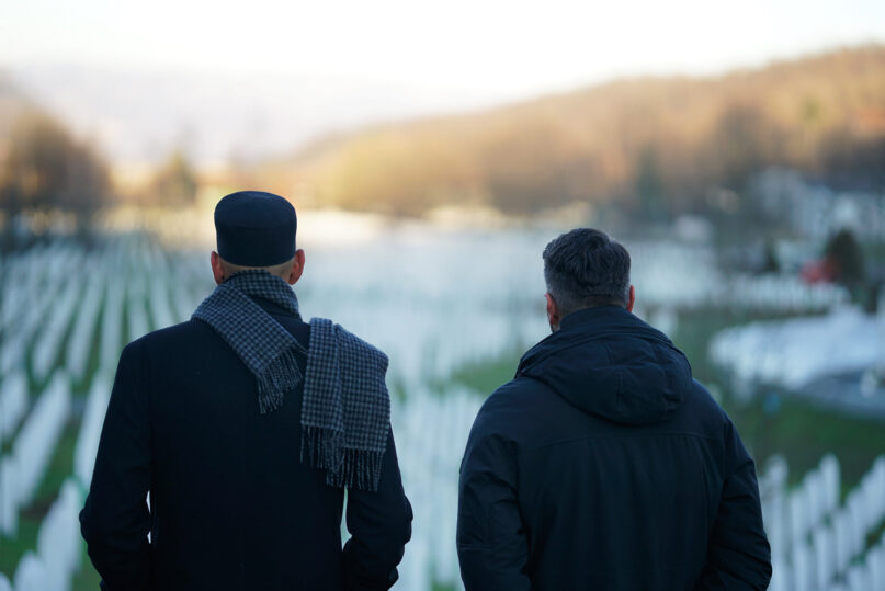 Omar Suleiman visits the Srebrenica Memorial Center, the site of a genocide from the 1990s in Bosnia. Photo courtesy of Suleiman